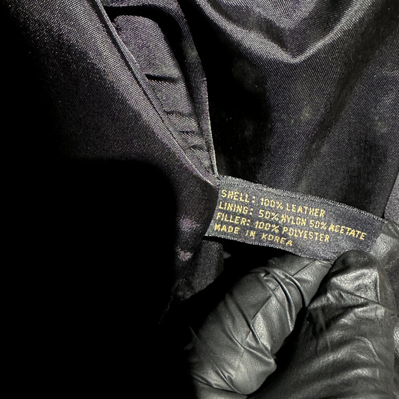 Cognac Leather Jacket Vintage Men's M Black Full Zip - Picture 8 of 16